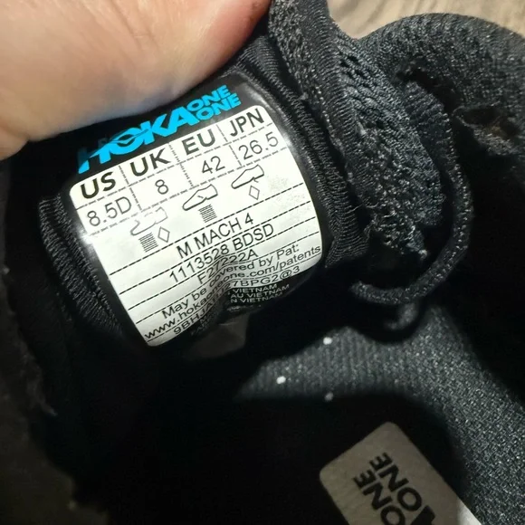 Hoka One One Mach 4 Running Shoes Men 8.5 Black White PROFLY - Picture 7 of 8